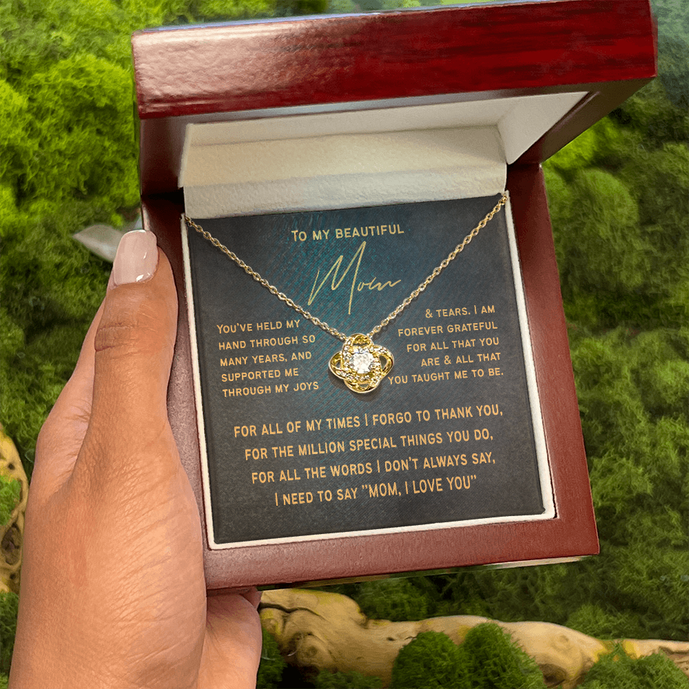 Stylish Necklace Gift for Mom from Son or Daughter | Mothers Day Necklace for Mom | Mother Child Jewelry | Love You Mom Gift
