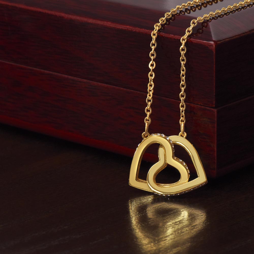 Interlocking Hearts Necklace Gift for My Loving Mom | Son or Daughter One of a Kind Present to Mom
