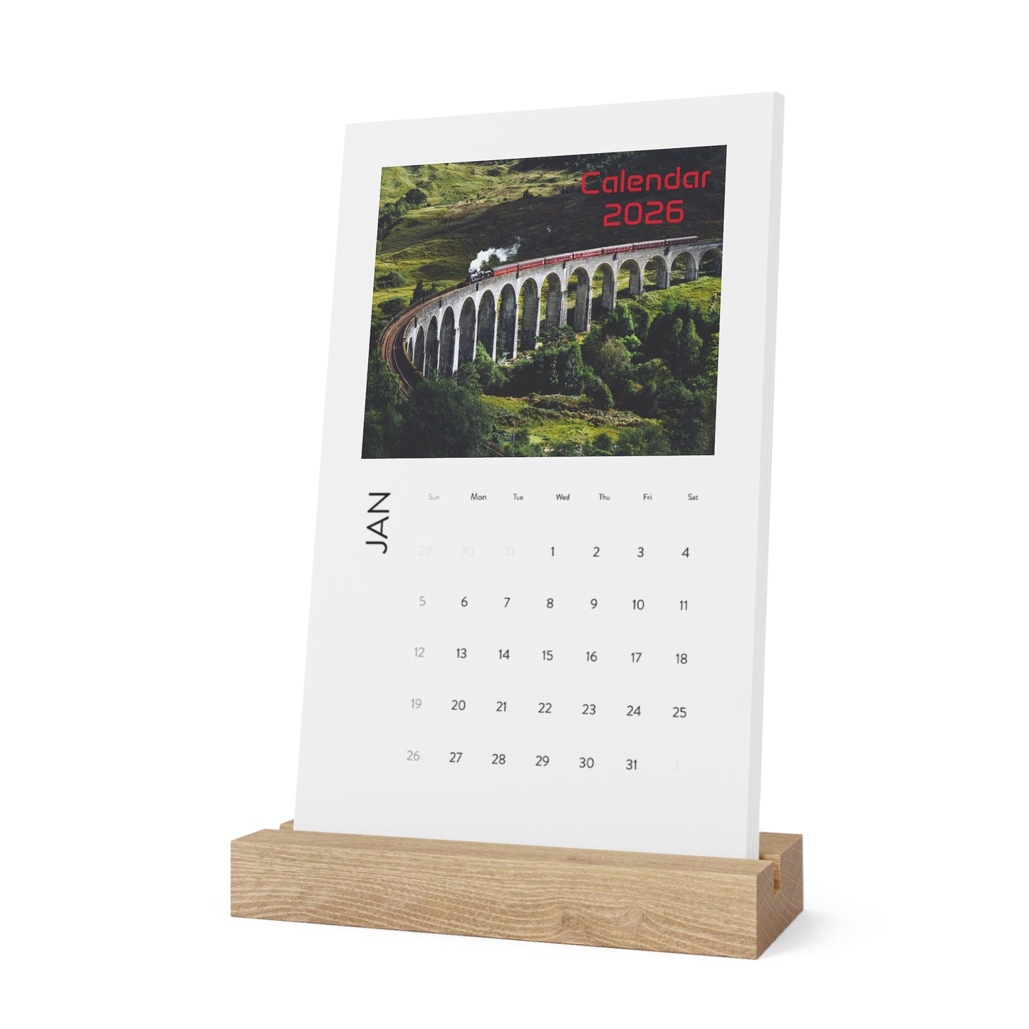 2026 Vintage Train Vertical Desk Calendar: Celebrate the Golden Age of Railways with Classic Photography (10.8" x 8.4")