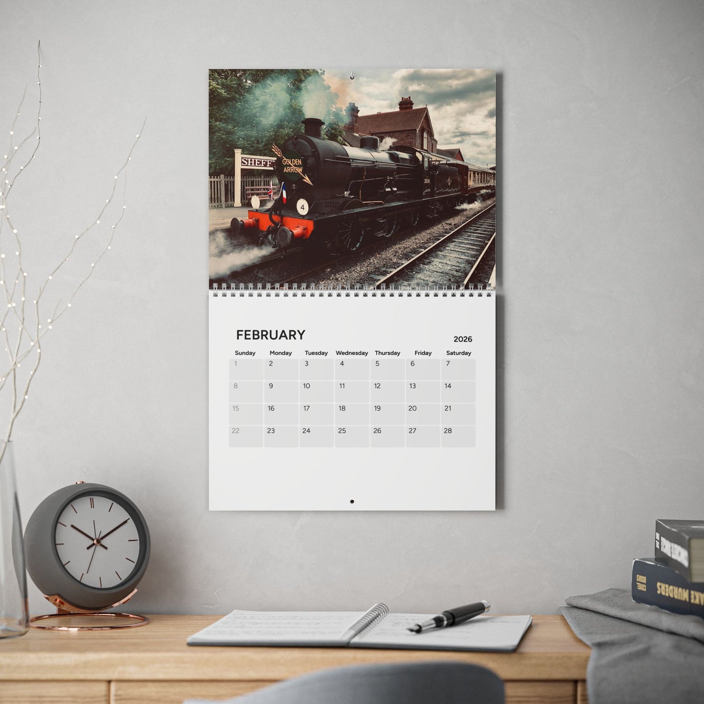 2026 Vintage Train Calendar: Celebrate the Golden Age of Railways with Classic Photography (10.8" x 8.4")