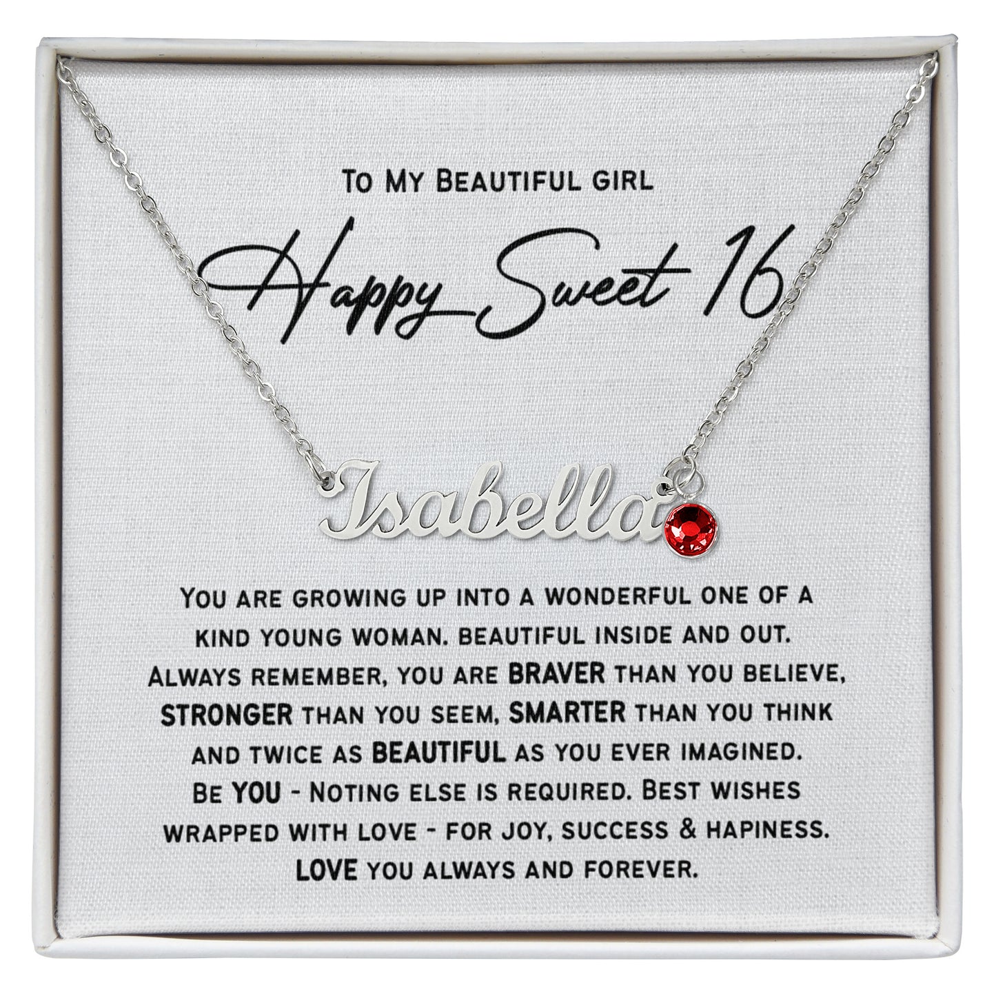 Sweet 16 Gifts for Girls | Happy 16th Birthday Necklace, Present for 16 Year Old Girl | Gift for Daughter, Niece or Granddaughter