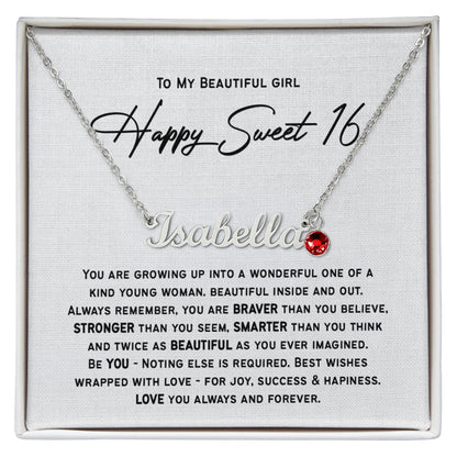 Sweet 16 Gifts for Girls | Happy 16th Birthday Necklace, Present for 16 Year Old Girl | Gift for Daughter, Niece or Granddaughter