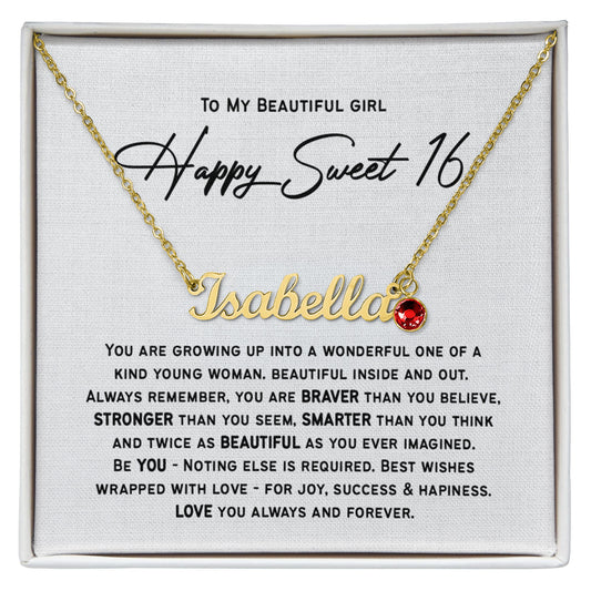 Sweet 16 Gifts for Girls | Happy 16th Birthday Necklace, Present for 16 Year Old Girl | Gift for Daughter, Niece or Granddaughter