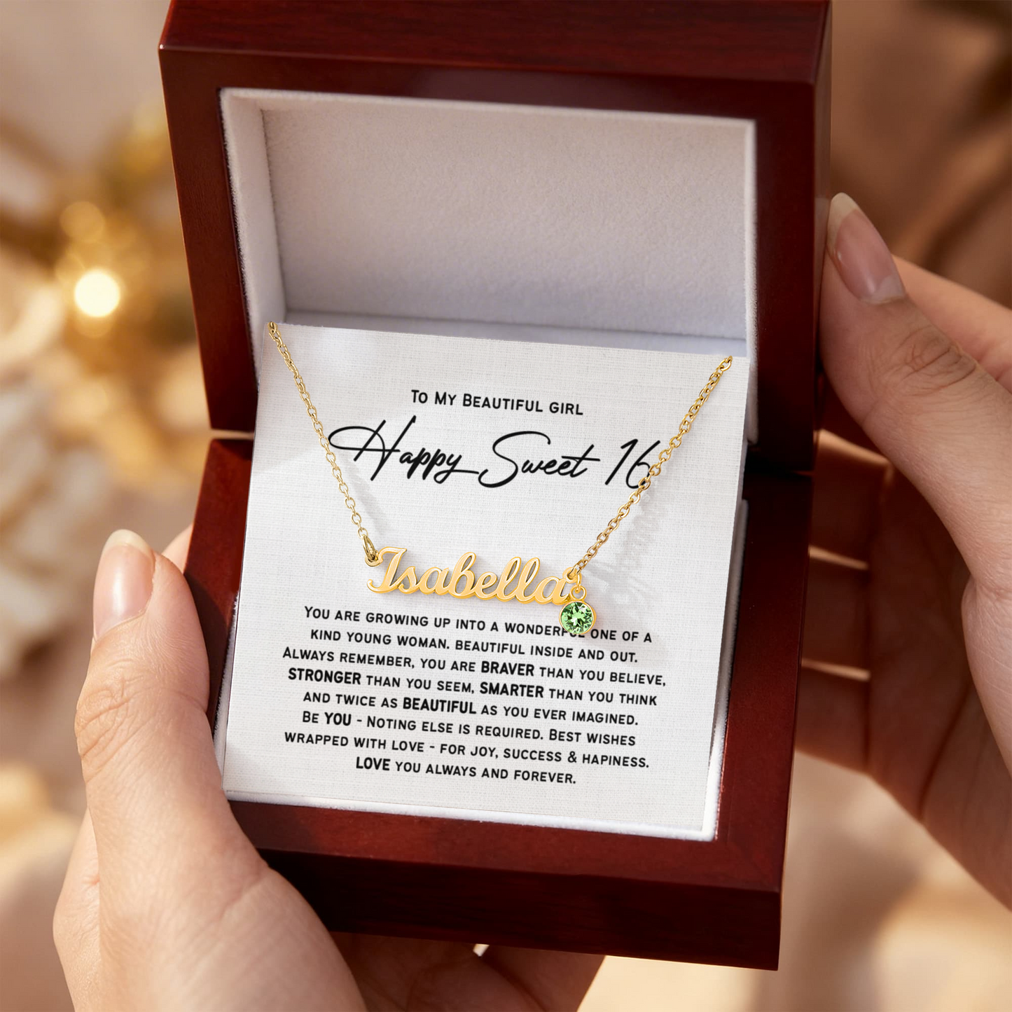 Sweet 16 Gifts for Girls | Happy 16th Birthday Necklace, Present for 16 Year Old Girl | Gift for Daughter, Niece or Granddaughter