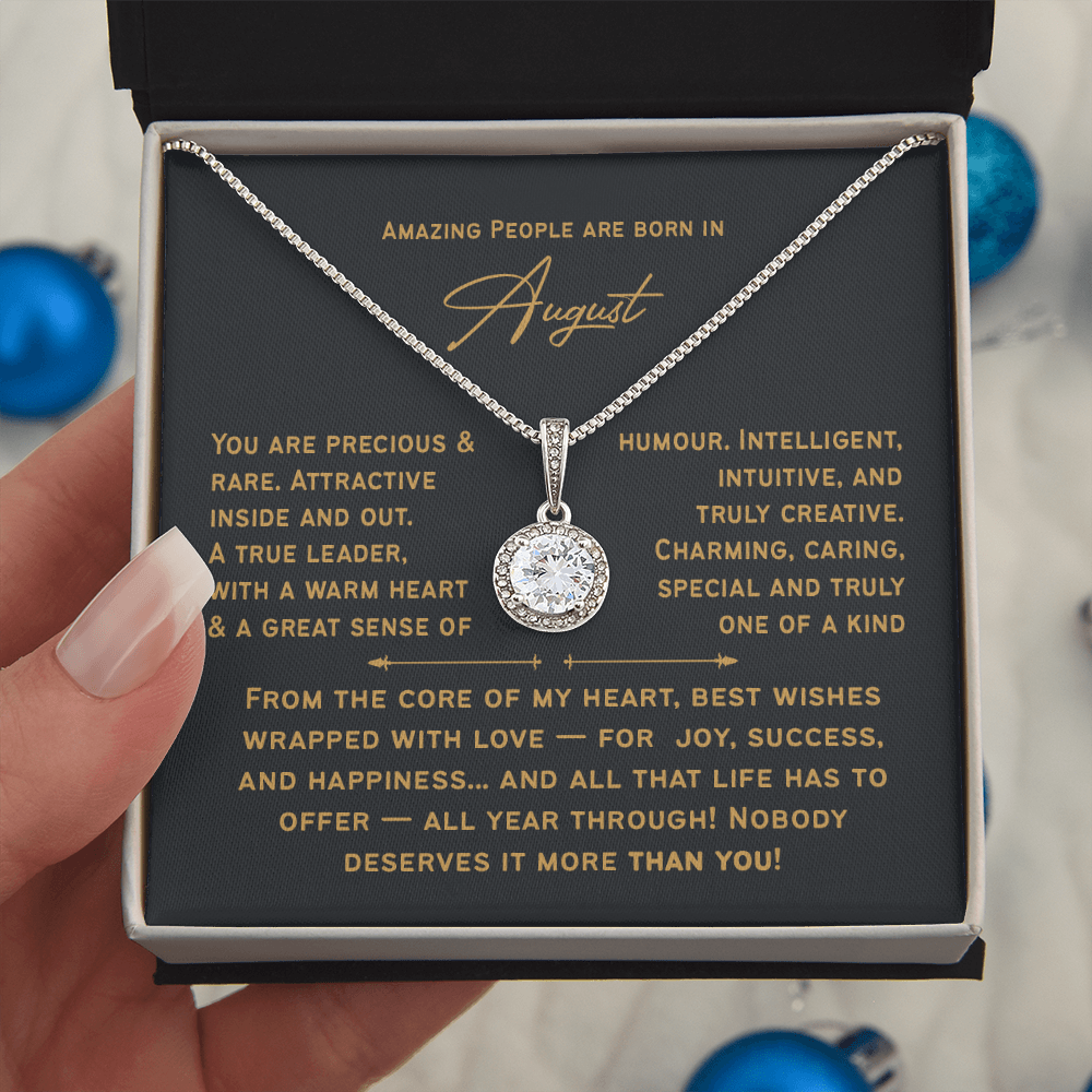 August Birthday Necklace For Her – Heartfelt Birthday Present for Women & Girls