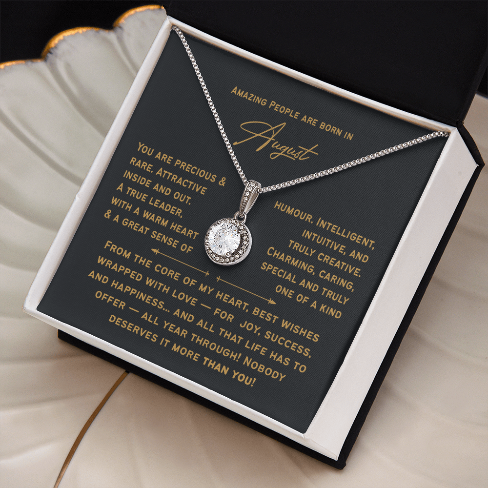 August Birthday Necklace For Her – Heartfelt Birthday Present for Women & Girls