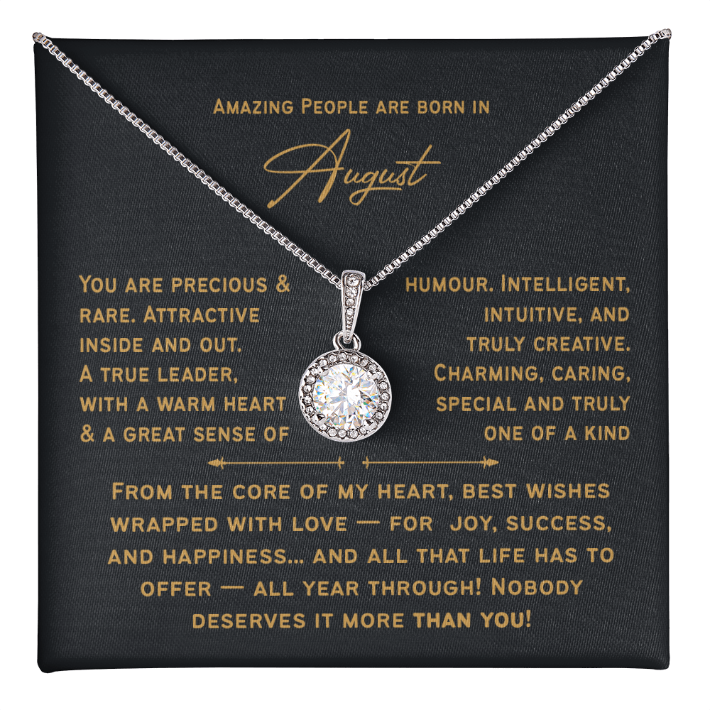 August Birthday Necklace For Her – Heartfelt Birthday Present for Women & Girls