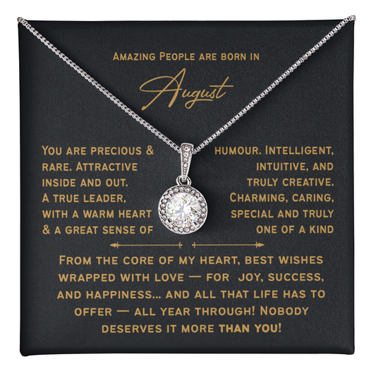 August Birthday Necklace For Her – Heartfelt Birthday Present for Women & Girls