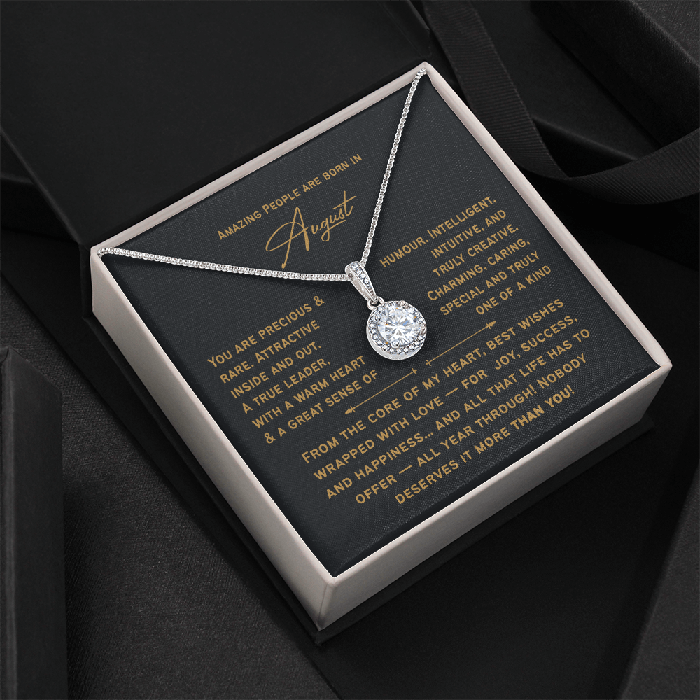 August Birthday Necklace For Her – Heartfelt Birthday Present for Women & Girls