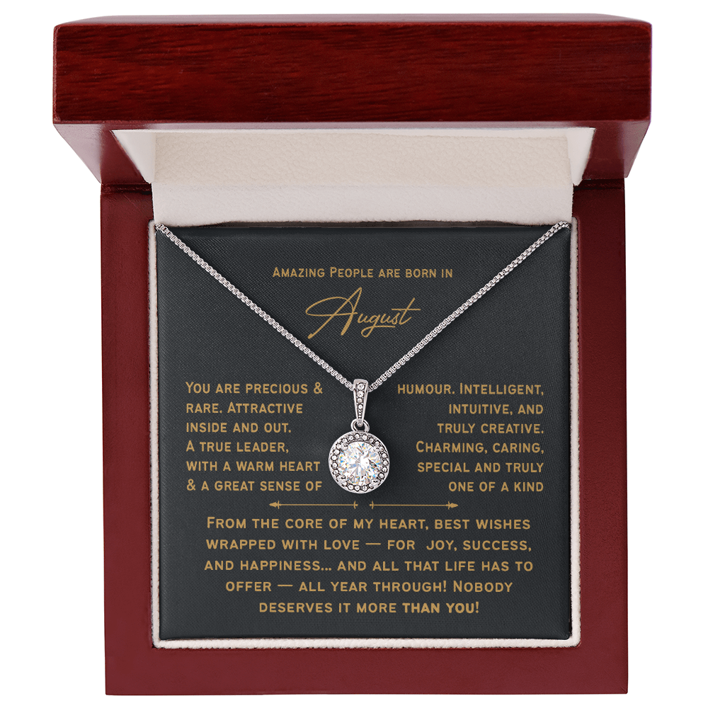August Birthday Necklace For Her – Heartfelt Birthday Present for Women & Girls
