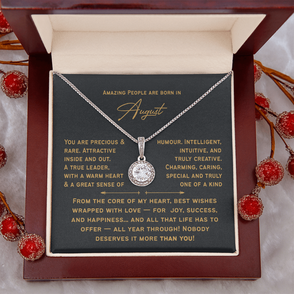August Birthday Necklace For Her – Heartfelt Birthday Present for Women & Girls