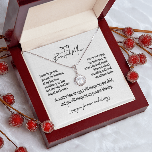 Mom Necklace Gift from Son or Daughter | Eternal Hope Nacklace for Mom on Her Birthday