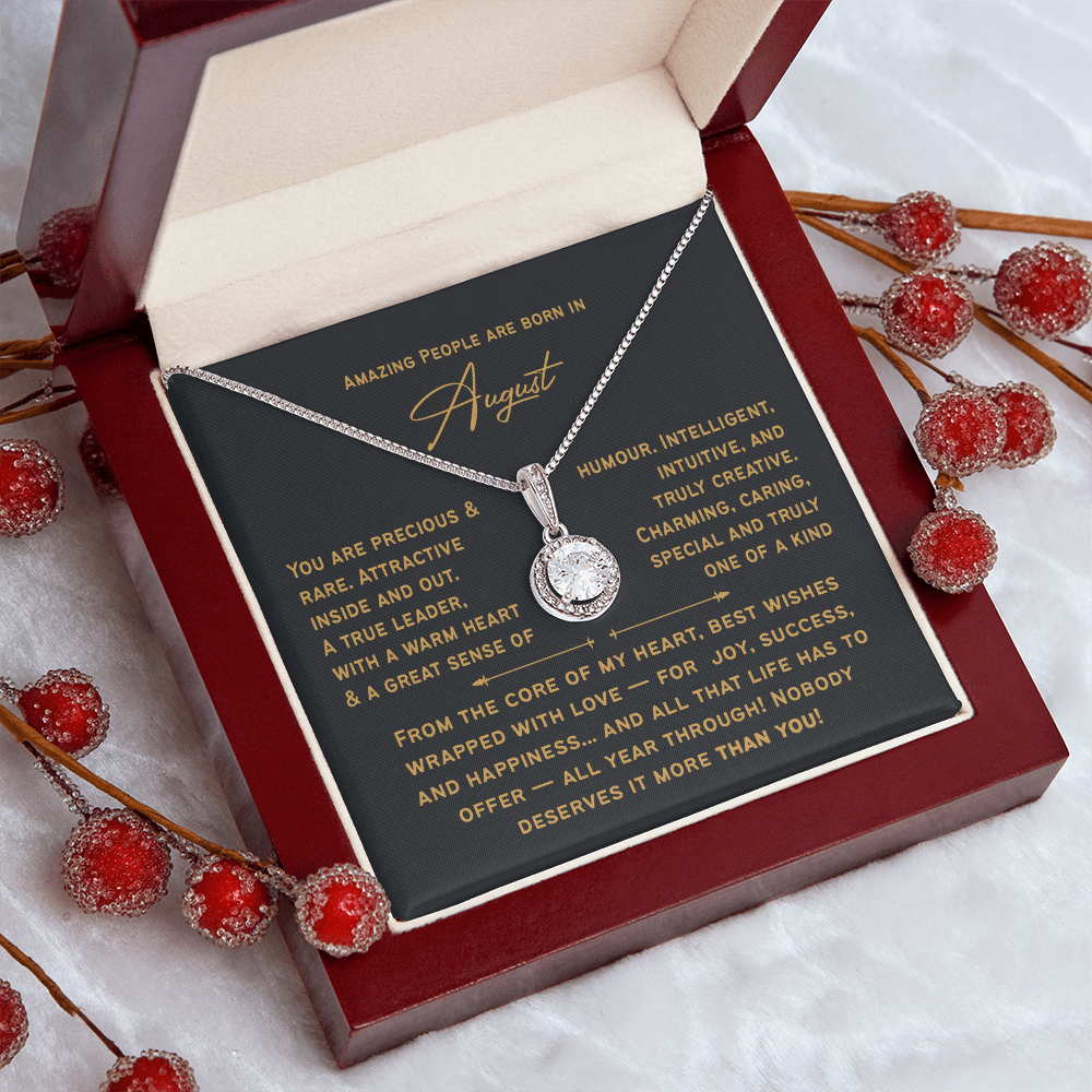 August Birthday Necklace For Her – Heartfelt Birthday Present for Women & Girls