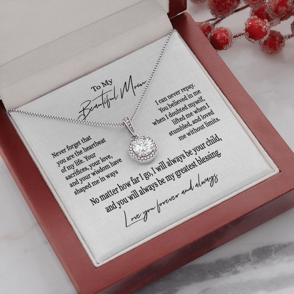 Mom Necklace Gift from Son or Daughter | Eternal Hope Nacklace for Mom on Her Birthday