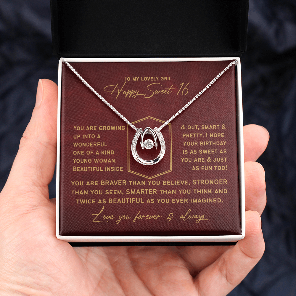 Sweet 16 Gifts for Daughter | Happy 16th Birthday Necklace Present for 16 Year Old Girl | Birthday Keepsake Gift from Dad, Mom or Grandparents