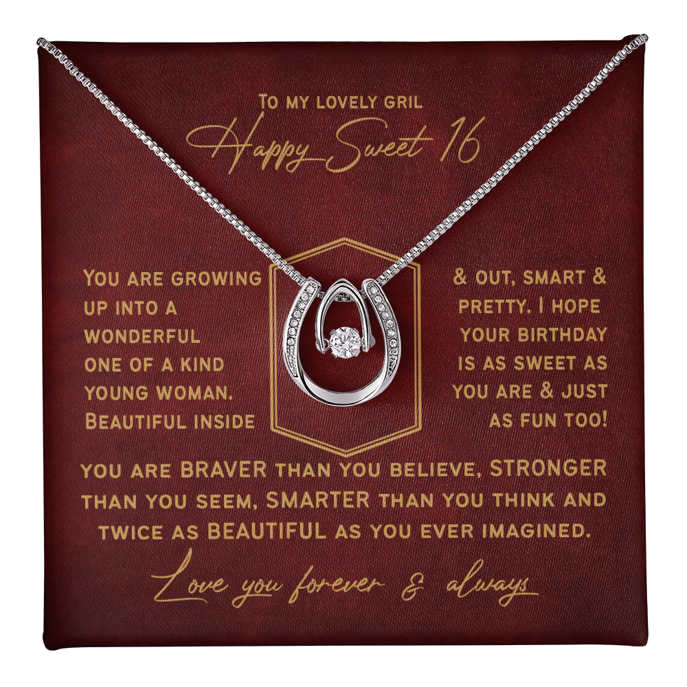 Sweet 16 Gifts for Daughter | Happy 16th Birthday Necklace Present for 16 Year Old Girl | Birthday Keepsake Gift from Dad, Mom or Grandparents