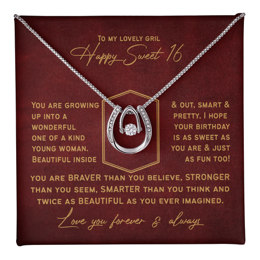 Sweet 16 Gifts for Daughter | Happy 16th Birthday Necklace Present for 16 Year Old Girl | Birthday Keepsake Gift from Dad, Mom or Grandparents