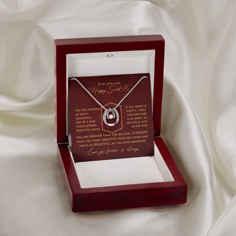 Sweet 16 Gifts for Daughter | Happy 16th Birthday Necklace Present for 16 Year Old Girl | Birthday Keepsake Gift from Dad, Mom or Grandparents