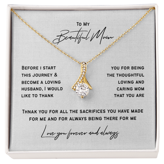 Mother of the Groom Nacklace Gift from Loving Son | Wedding Keepsake for Mom