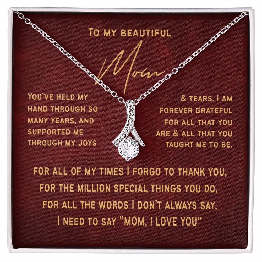 Stylish Necklace Gift for Mom from Son or Daughter  | Mothers Day Necklace for Mom | Mother Child Jewelry | Love You Mom Gift