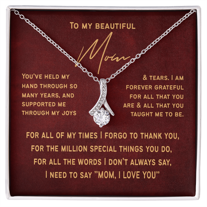 Stylish Necklace Gift for Mom from Son or Daughter  | Mothers Day Necklace for Mom | Mother Child Jewelry | Love You Mom Gift
