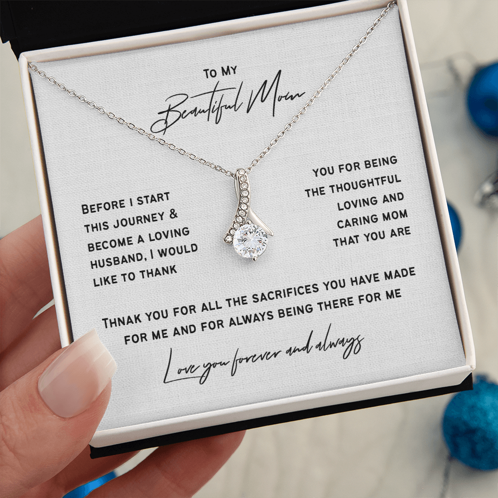 Mother of the Groom Nacklace Gift from Loving Son | Wedding Keepsake for Mom