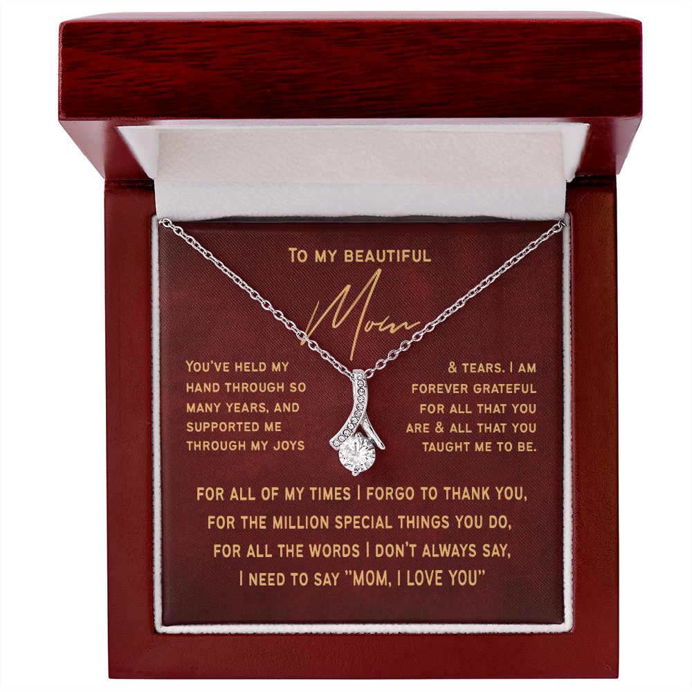 Stylish Necklace Gift for Mom from Son or Daughter  | Mothers Day Necklace for Mom | Mother Child Jewelry | Love You Mom Gift