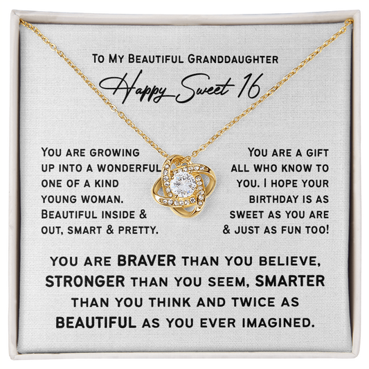 Granddaughter Sweet 16 Birthday Gift from Grandmother or Grandfather  | Happy 16th  keepsake Present for 16 Year Old Girl