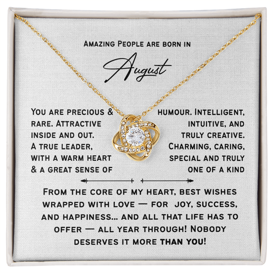 August Birthday Necklace For Her – Heartfelt Birthday Present for Women, Girls & Friends