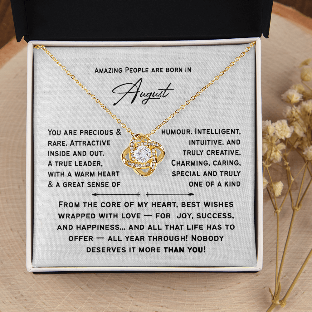 August Birthday Necklace For Her – Heartfelt Birthday Present for Women, Girls & Friends
