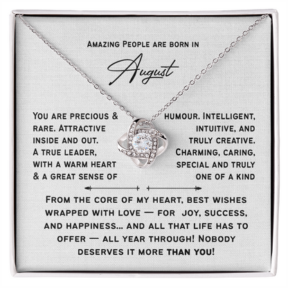 August Birthday Necklace For Her – Heartfelt Birthday Present for Women, Girls & Friends