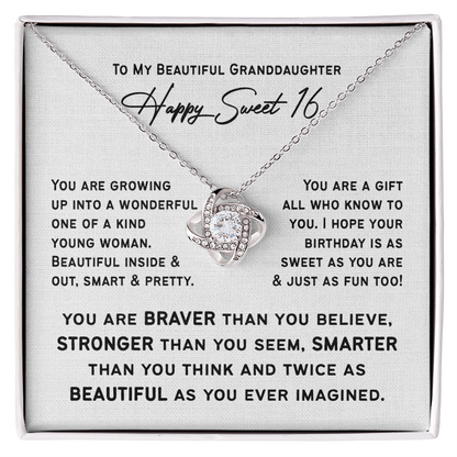 Granddaughter Sweet 16 Birthday Gift from Grandmother or Grandfather  | Happy 16th  keepsake Present for 16 Year Old Girl