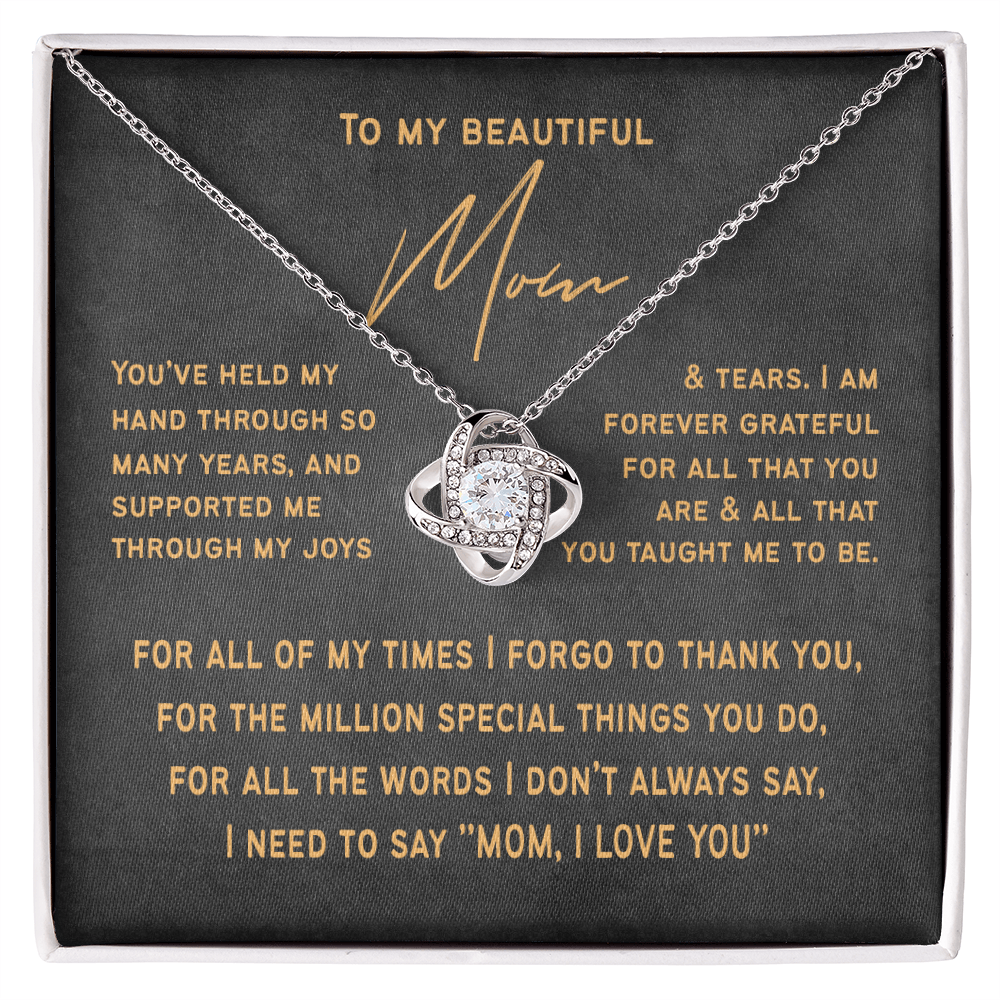 Stylish Necklace Gift for Mom from Son or Daughter  | Mothers Day Necklace for Mom | Mother Child Jewelry | Love You Mom Gift