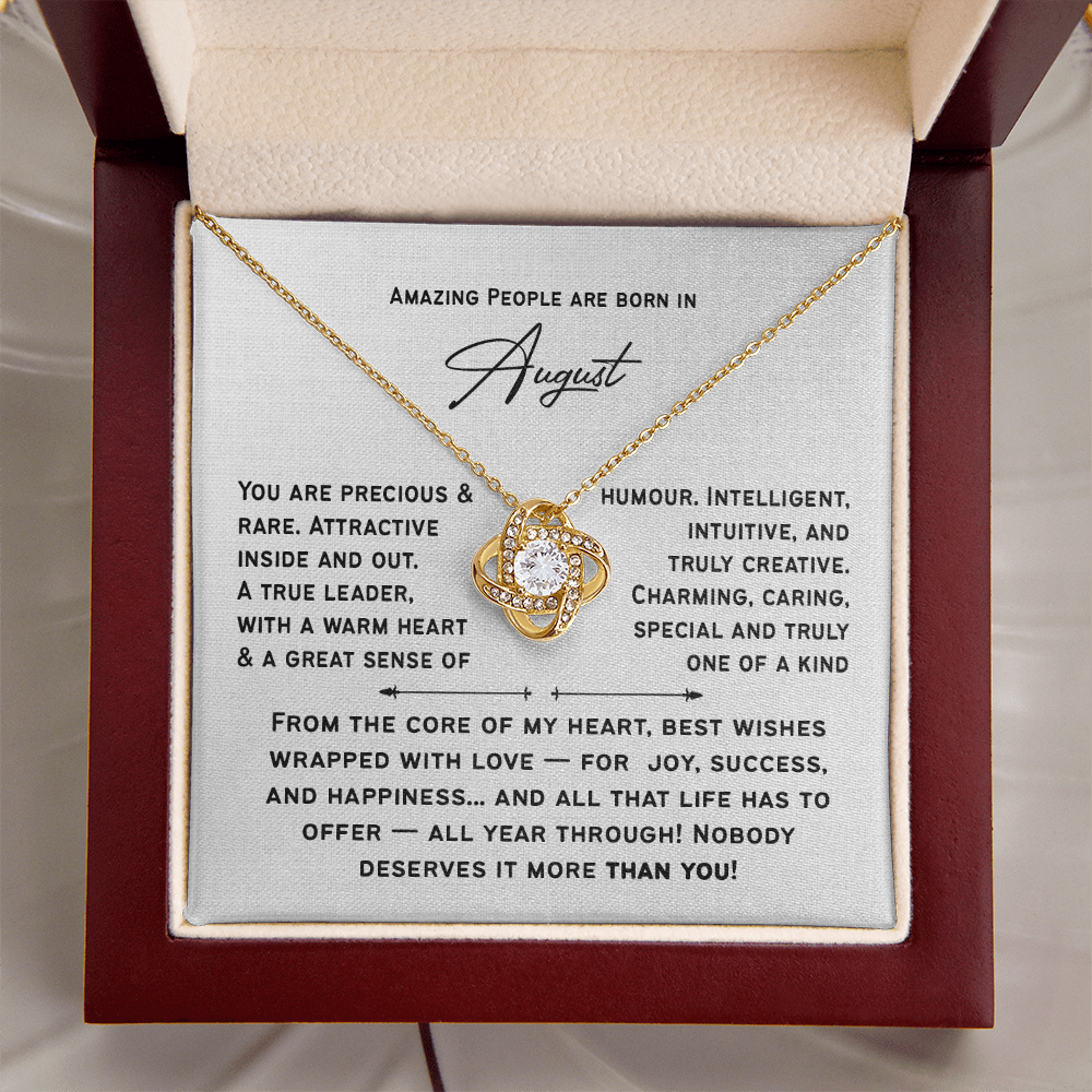August Birthday Necklace For Her – Heartfelt Birthday Present for Women, Girls & Friends
