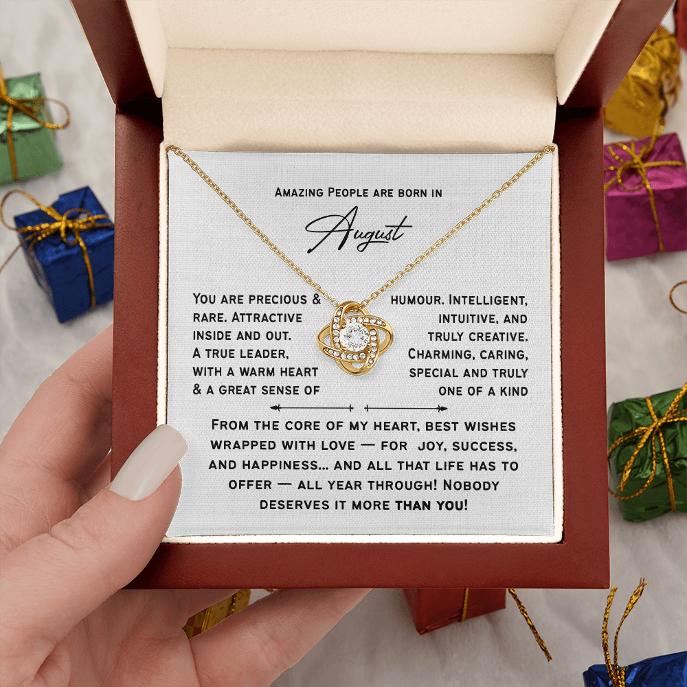 August Birthday Necklace For Her – Heartfelt Birthday Present for Women, Girls & Friends