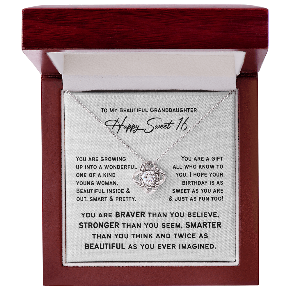 Granddaughter Sweet 16 Birthday Gift from Grandmother or Grandfather  | Happy 16th  keepsake Present for 16 Year Old Girl