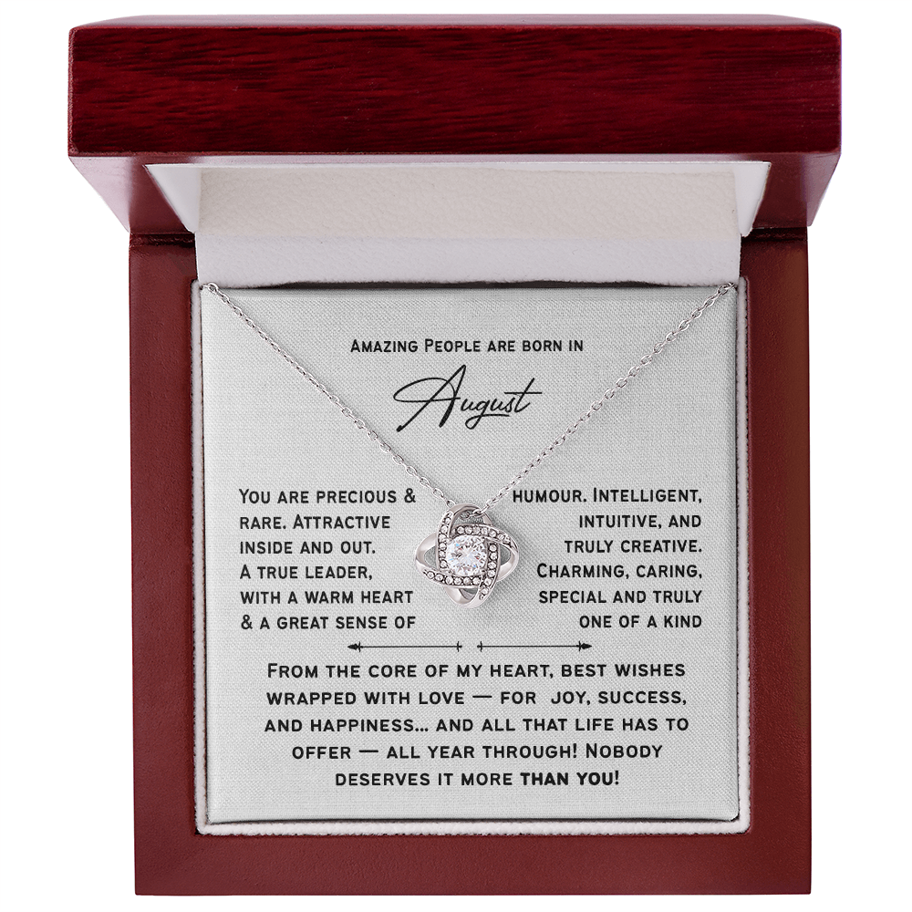 August Birthday Necklace For Her – Heartfelt Birthday Present for Women, Girls & Friends