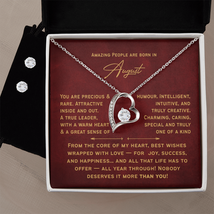 August Birthday Necklace For Her – Heartfelt Birthday Present for Women & Girls