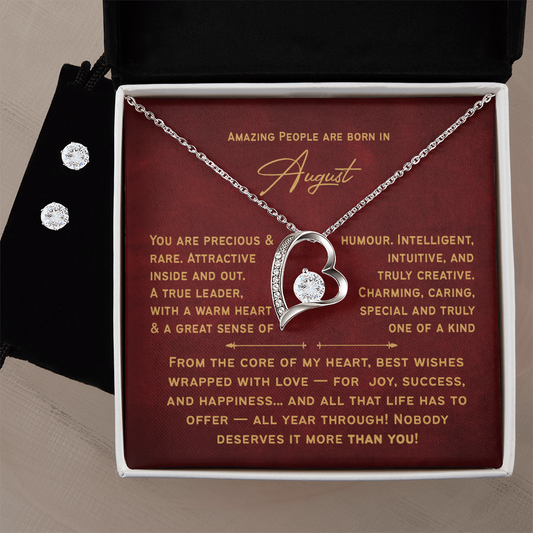 August Birthday Necklace For Her – Heartfelt Birthday Present for Women & Girls