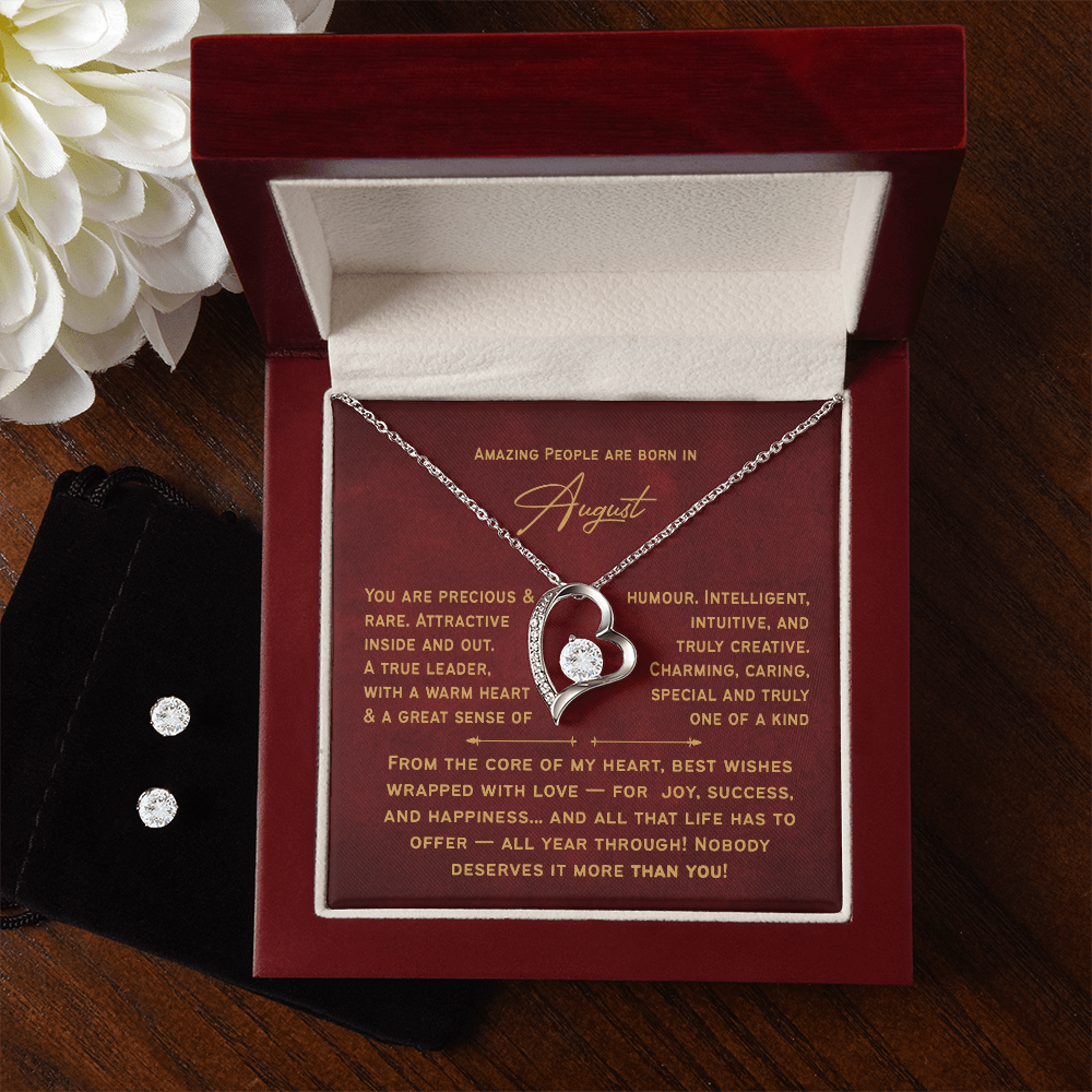 August Birthday Necklace For Her – Heartfelt Birthday Present for Women & Girls
