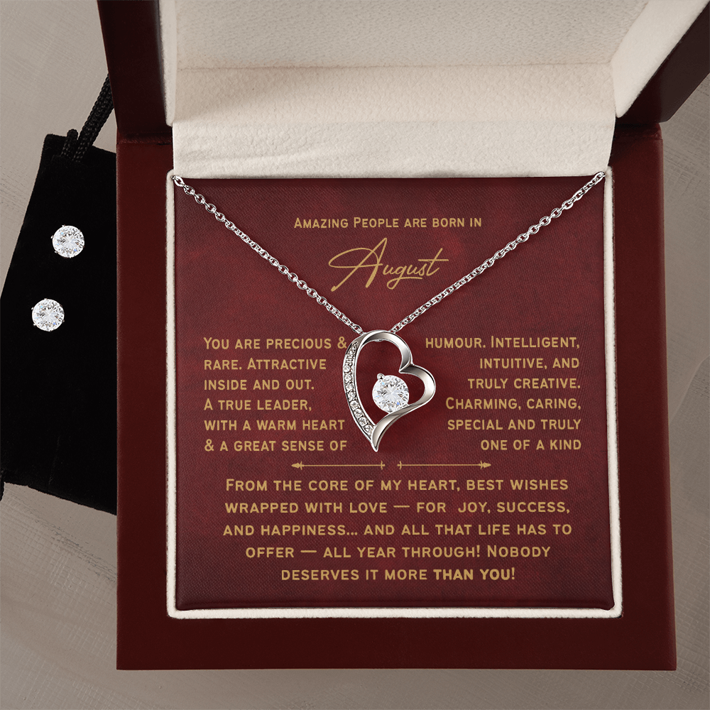 August Birthday Necklace For Her – Heartfelt Birthday Present for Women & Girls