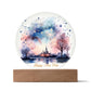 Captivating 2026 City Skyline Fireworks: Handcrafted Watercolor Circular Acrylic Plaque - Unique New Year's Gift!