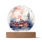 Radiant 2026 Cityscape Fireworks: Hand-Painted Circular Acrylic Plaque - Stunning New Year's Gift!