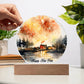 2026 Cityscape Fireworks: Vibrant Watercolor Circular Acrylic Plaque - Perfect New Year's Gift!