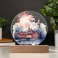 Radiant 2026 Cityscape Fireworks: Hand-Painted Circular Acrylic Plaque - Stunning New Year's Gift!