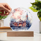 Radiant 2026 Cityscape Fireworks: Hand-Painted Circular Acrylic Plaque - Stunning New Year's Gift!