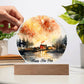 2026 Cityscape Fireworks: Vibrant Watercolor Circular Acrylic Plaque - Perfect New Year's Gift!