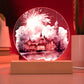 Radiant 2026 Cityscape Fireworks: Hand-Painted Circular Acrylic Plaque - Stunning New Year's Gift!