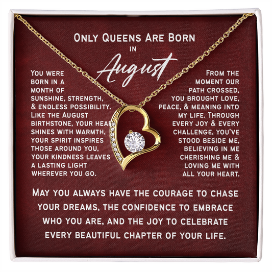 Only Queens Are Born in August – Majestic Birthday Gift for Her | Wife, Mom, Grandma, Sister or Daughter | SparkinGifts