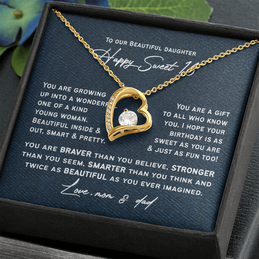 Sweet 16 Gifts for Daughter | Happy 16th Birthday Necklace Present for 16 Year Old Girl | Birthday Keepsake Gift from Dad or Mom